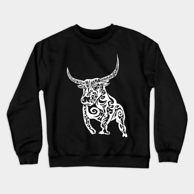 Tribal Bull Design Crewneck Sweatshirt by madeinchorley